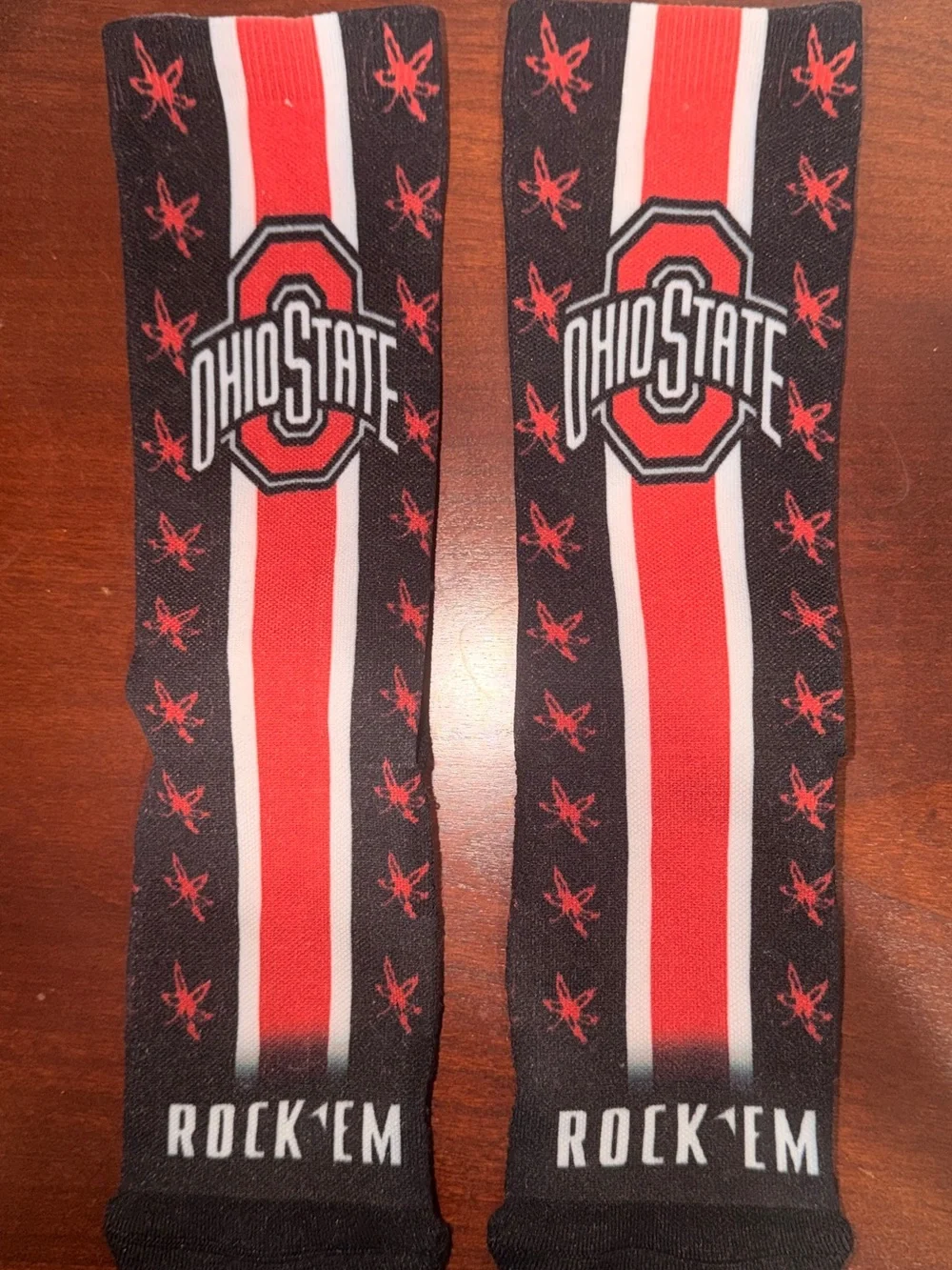 Unisex Black & Red Ohio State Crew Socks